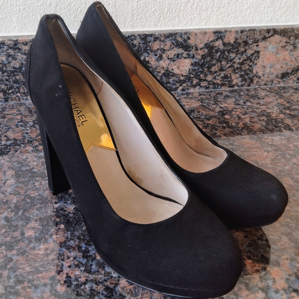 Michael Kors Black Heels with Classic Pump Style and Block Heel